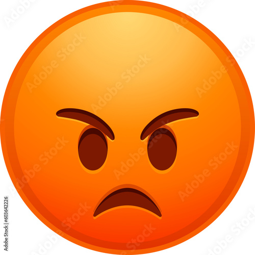 Top quality emoticon. Angry red face. Emoji. Cute emoticon isolated. Detailed emoji icon from the Telegram app.