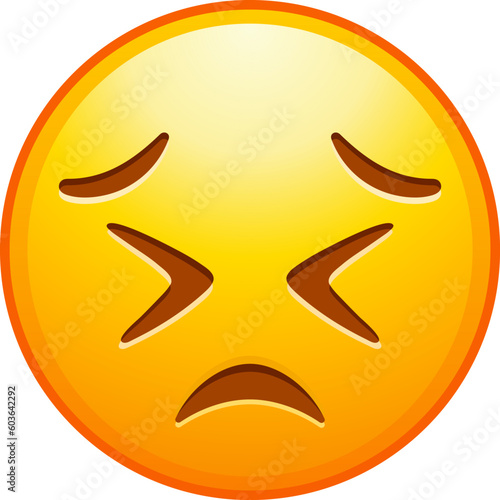 Top quality emoticon. Confused emoji. Nonplussed emoticon with frowned lips. Detailed emoji icon from the Telegram app.