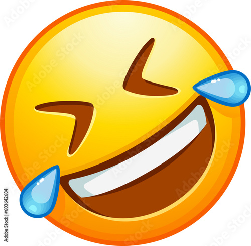 Top quality emoticon. Rolling on the Floor Laughing. ROFL emoji, funny to tears emoticon. Detailed emoji icon from the Telegram app.
