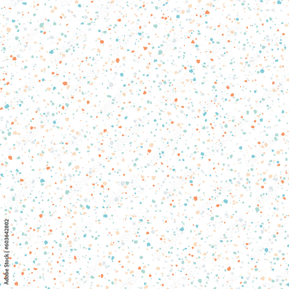 Seamless pattern with colorful confetti on white. Abstract terrazzo marble vector background Seamless pattern with colorful confetti on white. Abstract terrazzo marble vector background