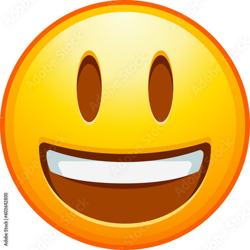 Dimpled smile emoji. Happy smiling emoticon, wide smiled yellow face. Detailed emoji icon from the Telegram app.