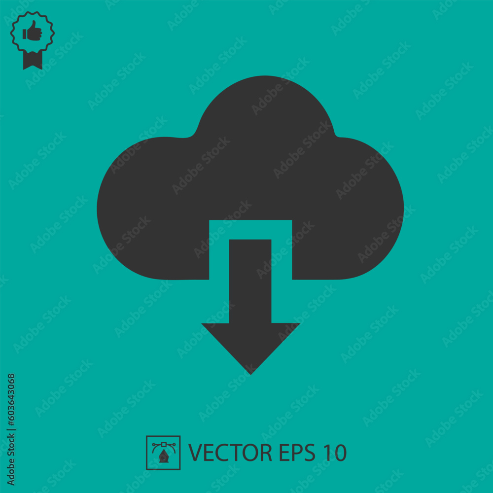 Cloud vector icon eps 10. Download symbol. Cloud vector icon eps 10. Download symbol.