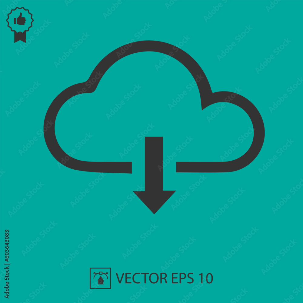 Cloud vector icon eps 10. Download symbol. Cloud vector icon eps 10. Download symbol.