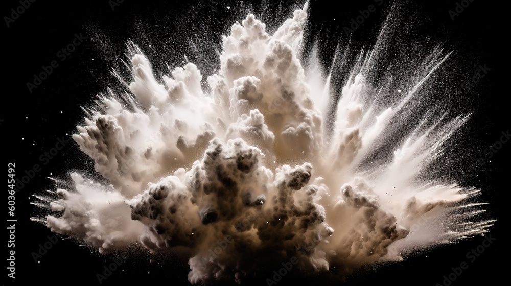High speed cinema captures white powder explosion in super slow motion ...