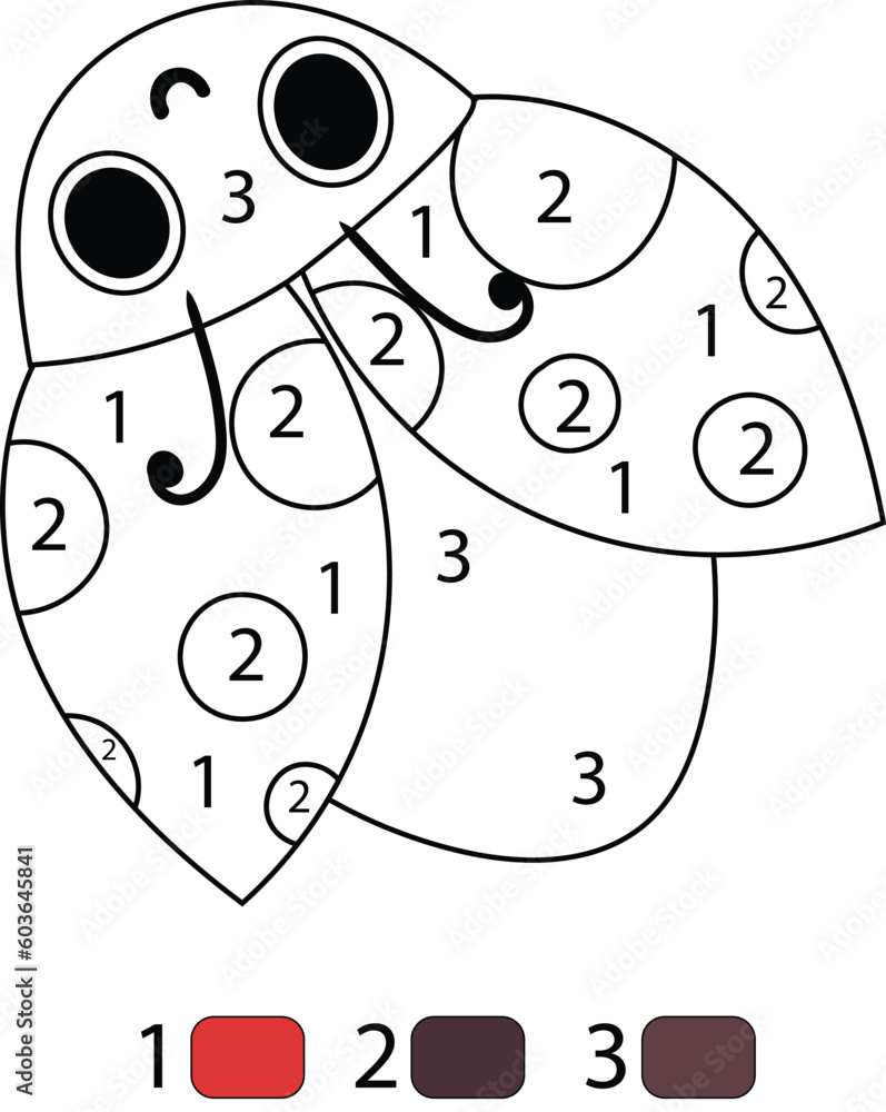 Ladybug Color By Number Pages Ladybug Color By Number Pages