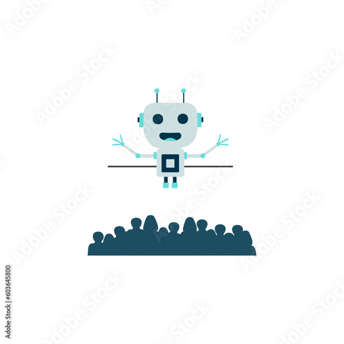 A chatgpt robot giving knowledge to people icon off chatgpt vector illustration art
