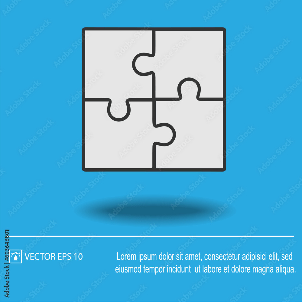 Puzzle icon. Business teamwork cooperation partnership vector illustration eps 10