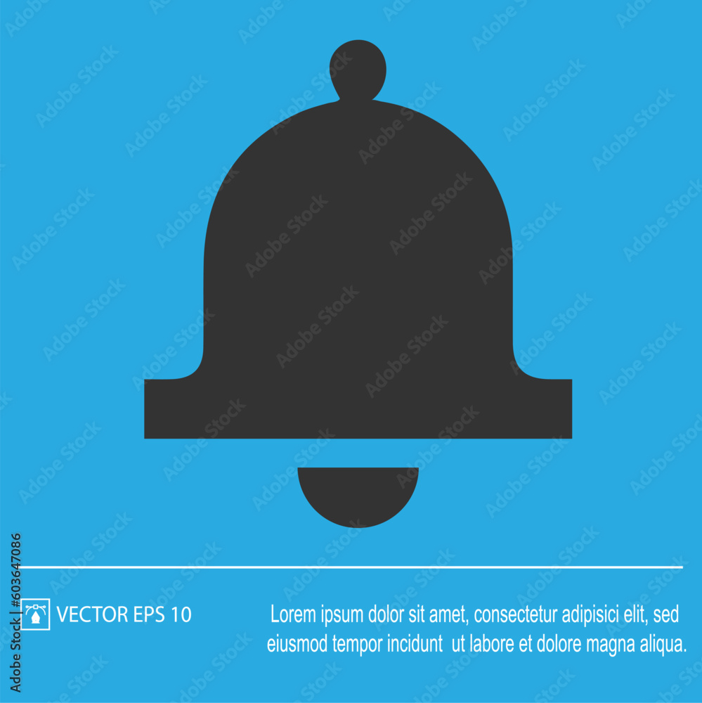 Fototapeta premium Bell vector icon. Simple silhouette vector illustration