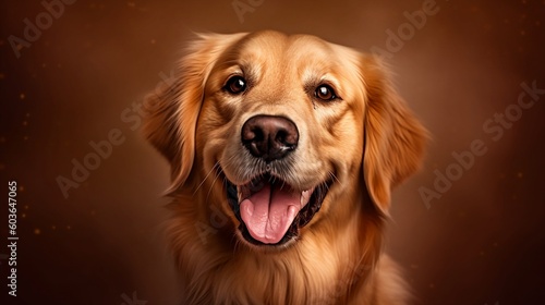 Majestic portrait of a golden retriever- Generative AI