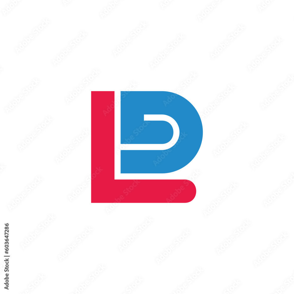 letter ld colorful geometric clean line logo vector - obrazy, fototapety, plakaty 