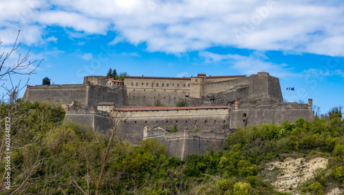 View of the fort of Gavi, province of Alessandria, Italy