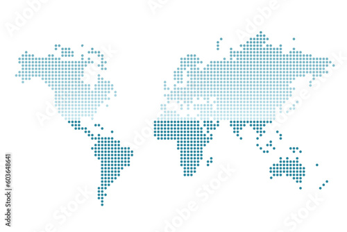 World map blue dotted style