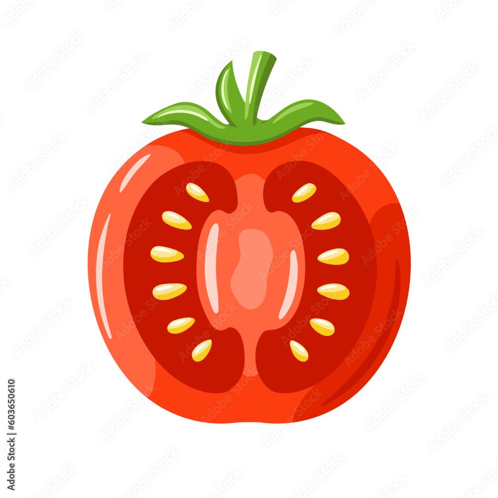 Red tomato isolated on white background. Vector illustration Red tomato isolated on white background. Vector illustration