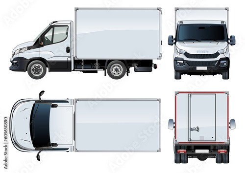 Delivery truck isolated on white. PNG format with transparency
