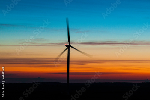 wind turbine at sunrise
