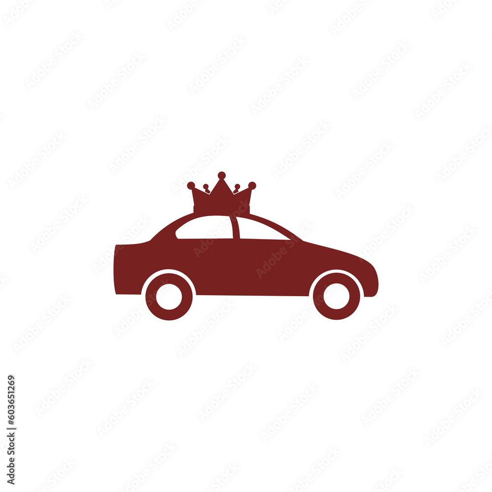 Car with crown icon isolated on transparent background