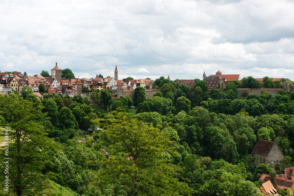 The panorama of Rothenburg ob der Tauber, Germany	