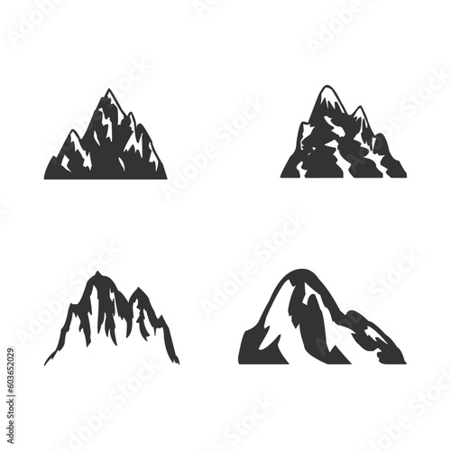 A SET OF MOUNTAIN ICONS