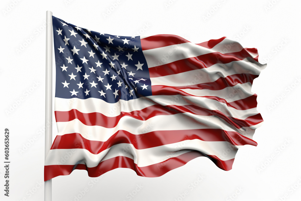 Obraz premium Free photo usa america national flag isolated 3d white background made with Generative AI