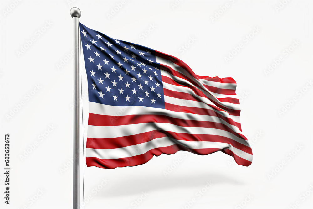 Free photo usa america national flag isolated 3d white background made with Generative AI Free photo usa america national flag isolated 3d white background made with Generative AI