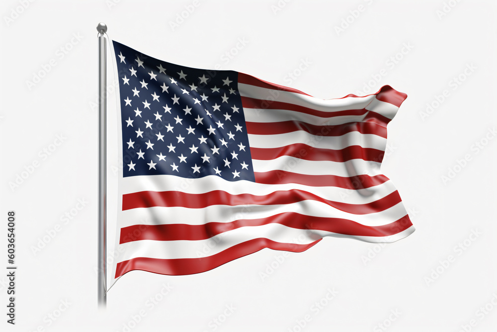Obraz premium Free photo usa america national flag isolated 3d white background made with Generative AI