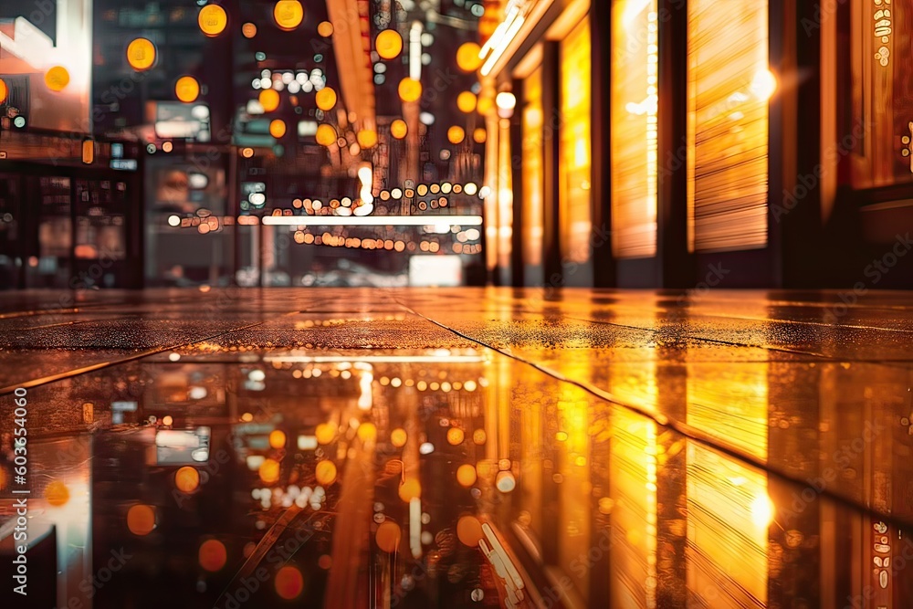 Luxurious Gold Glitter on blur city Background. Abstract Light. Generative AI illustrations. Luxurious Gold Glitter on blur city Background. Abstract Light. Generative AI illustrations.