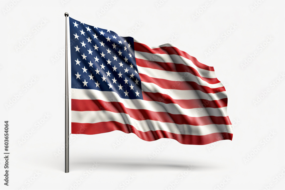Free photo usa america national flag isolated 3d white background made with Generative AI Free photo usa america national flag isolated 3d white background made with Generative AI