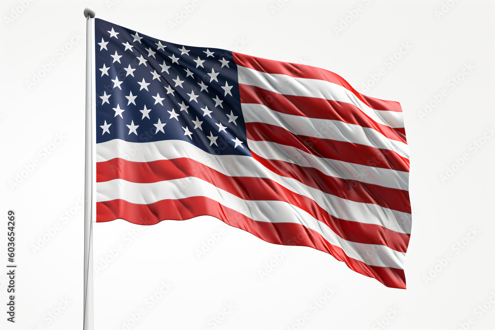 Fototapeta premium Free photo usa america national flag isolated 3d white background made with Generative AI