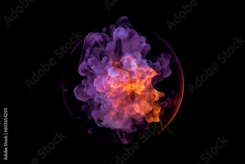 flames on black background. Generative AI.