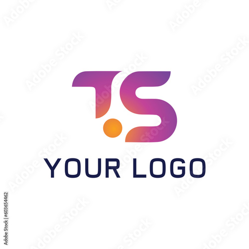 Logo TS letter for technology company, modern logo