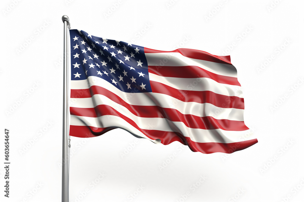 Free photo usa america national flag isolated 3d white background made with Generative AI Free photo usa america national flag isolated 3d white background made with Generative AI