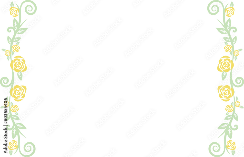 Obraz premium 黄色いバラのフレーム