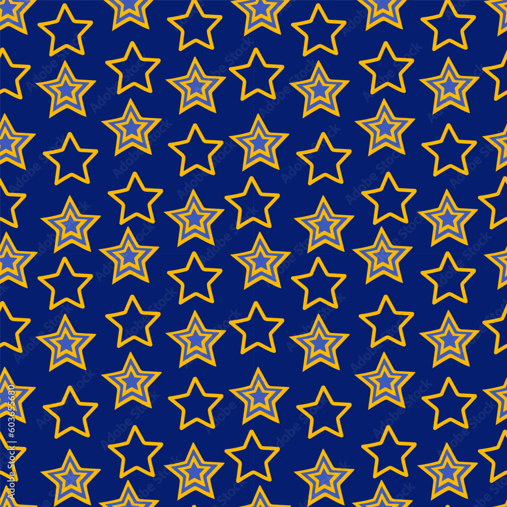 A set of star seamless pattern background, Vector graphic