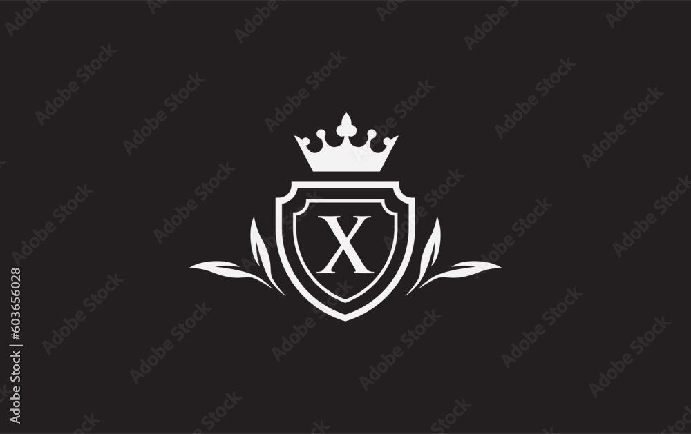 Crown and shield icon and Royal, luxury symbol vector. King, queen abstract geometric logo design Crown and shield icon and Royal, luxury symbol vector. King, queen abstract geometric logo design