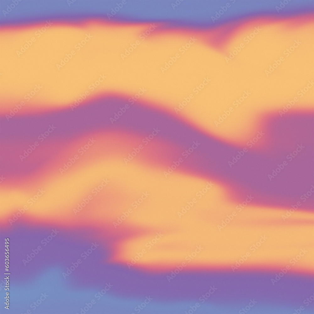 Sunset cloud gradient background, orange & purple colour banner, cover with texture, noise and grain effects 