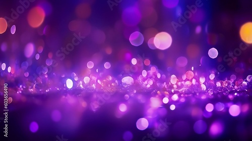 Vibrant Nebula: abstract lights. Abstract lights blur bokeh background. purple vivid background, generative AI