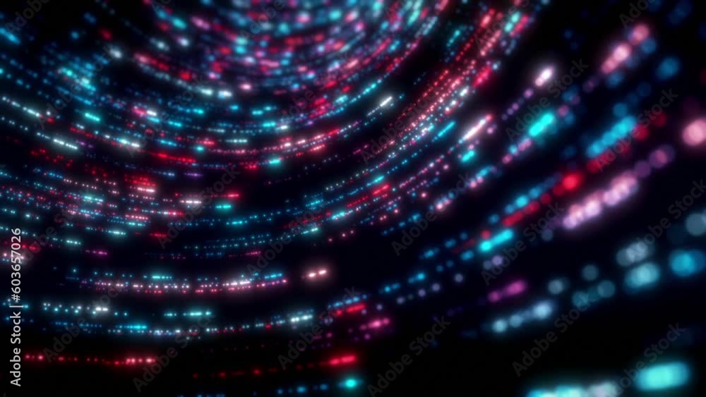 This is a stock motion graphic that shows multi-colored streams of light from particles. This is a stock motion graphic that shows multi-colored streams of light from particles.