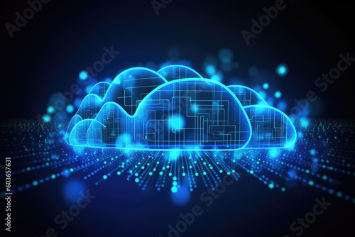 Wallpaper Mural Cloud storage center technology.big data management concepts. ai generative technology  Torontodigital.ca