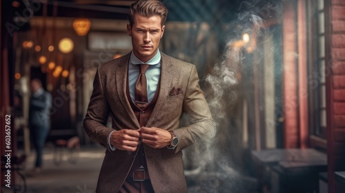 Photo Business men fashion. Generative AI