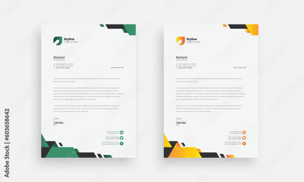 branding official letterhead Editable Letterhead Design modern