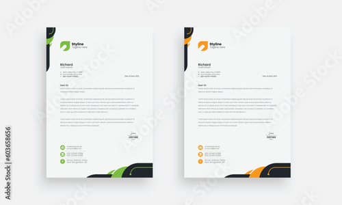 Corporate A4 Business Letterhead design, clean business letterhead style prints ready letterhead corporate letterhead, branding official letterhead agency letterhead design photo