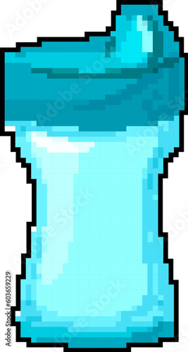 kid sippy cup game pixel art retro vector. bit kid sippy cup. old vintage illustration