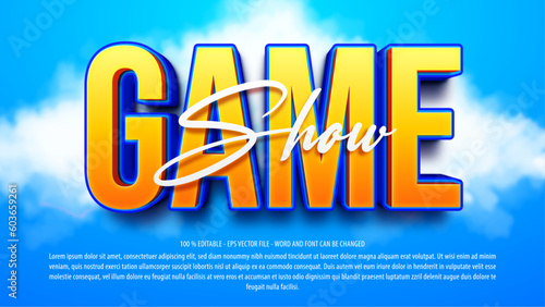 Game show 3d editable text effect