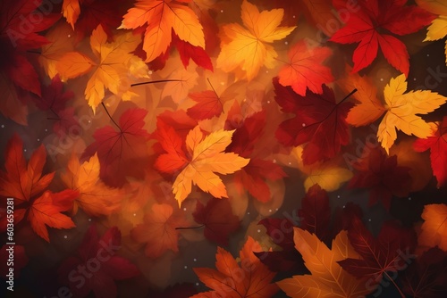 autumn leaves pattern -Ai
