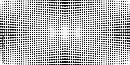 Poka dots halftone seamless pattern. Abstract graphic vector background with poka circles. Fun wallpaper with monochrome confetti. Modern simple geometric pop art backdrop. Optical illusion