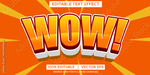 Wow 3D editable text effect template