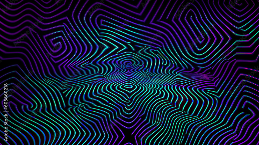 purple blue striped optical illusion background, Generative AI purple blue striped optical illusion background, Generative AI