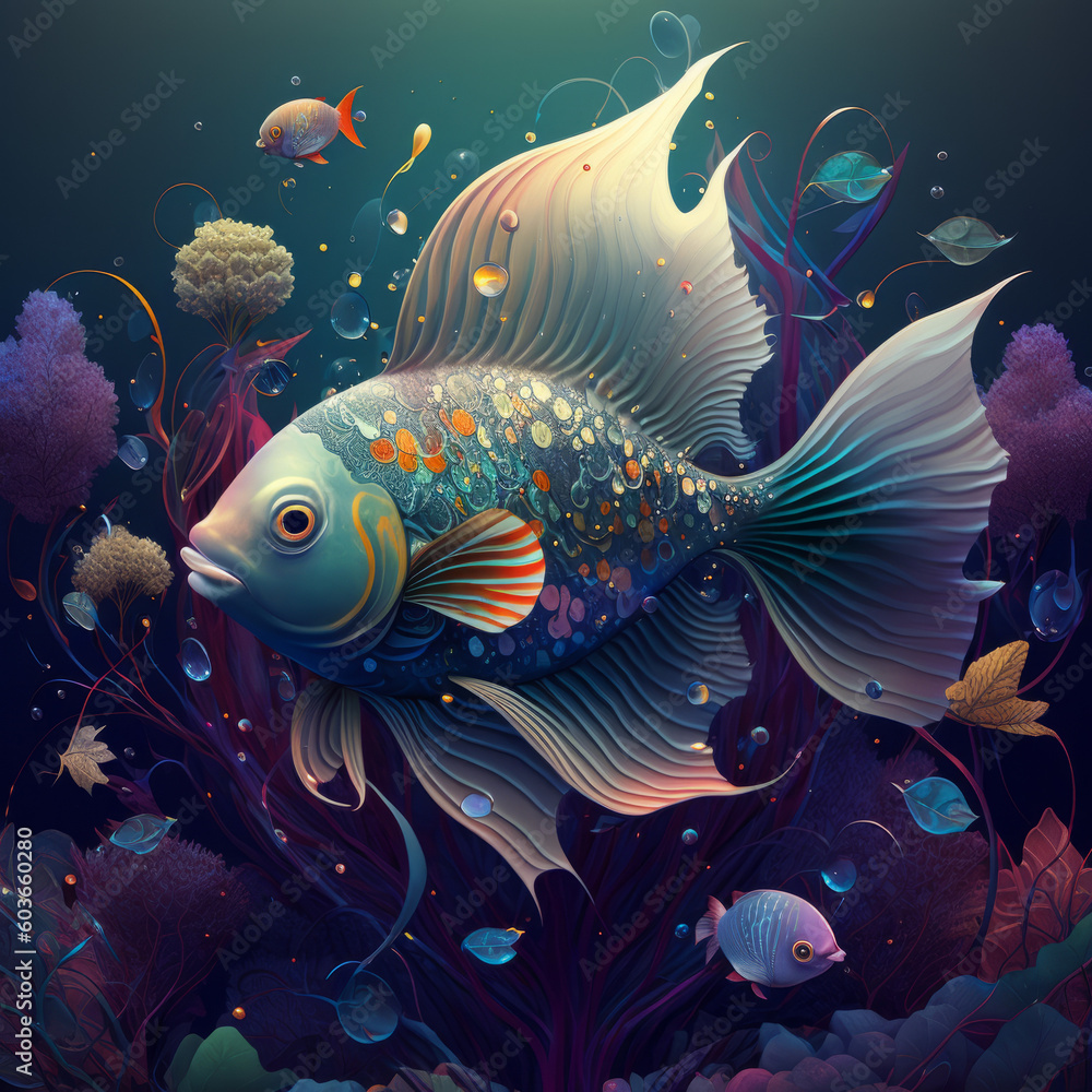 Psychedelic Colorful Fish Psychedelic Colorful Fish