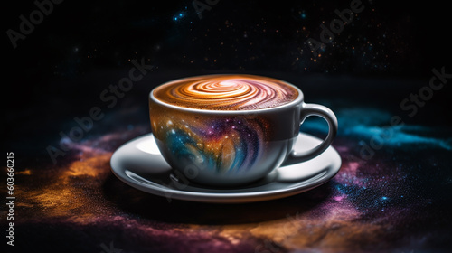 colorfull universe in latte art colors