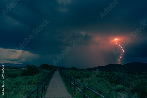 Lightning in Santa Fe, New Mexico photo